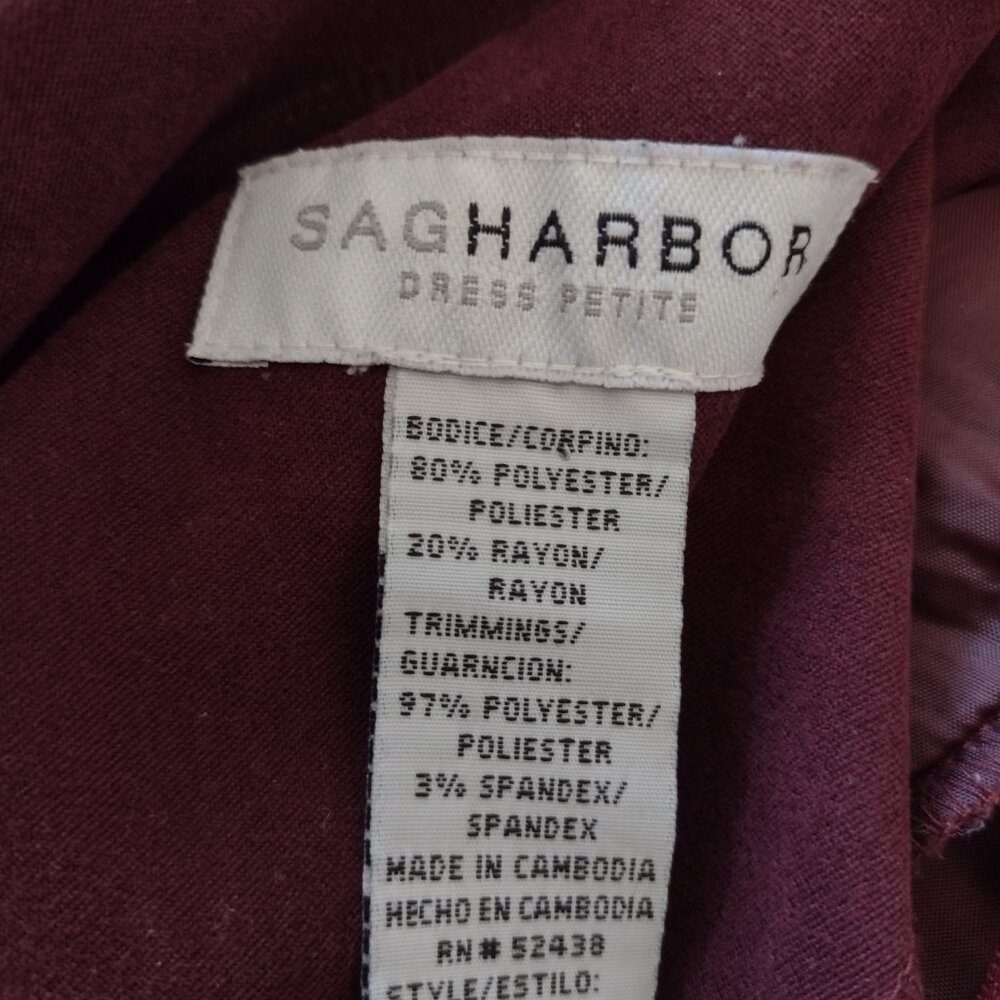 Sag Harbor Burgundy Shawl Collar Jacket and Skirt Set - Picture 3 of 6